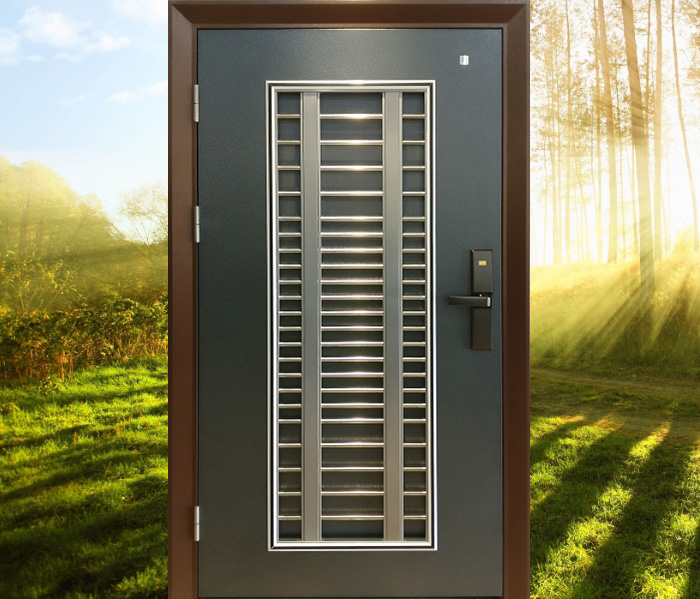 A gray 3x7 double security door
